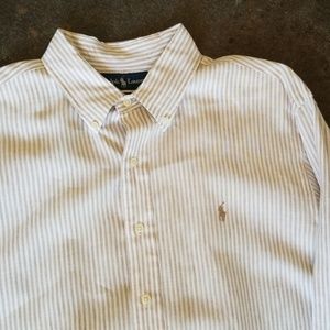 EUC Men's Ralph Lauren Striped Linen Button Down